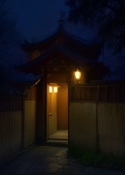 夜情病栋游戏内幽暗医院走廊场景，珊瑚色应急灯投下诡异光影，地面散落病历文件，营造强烈压迫感